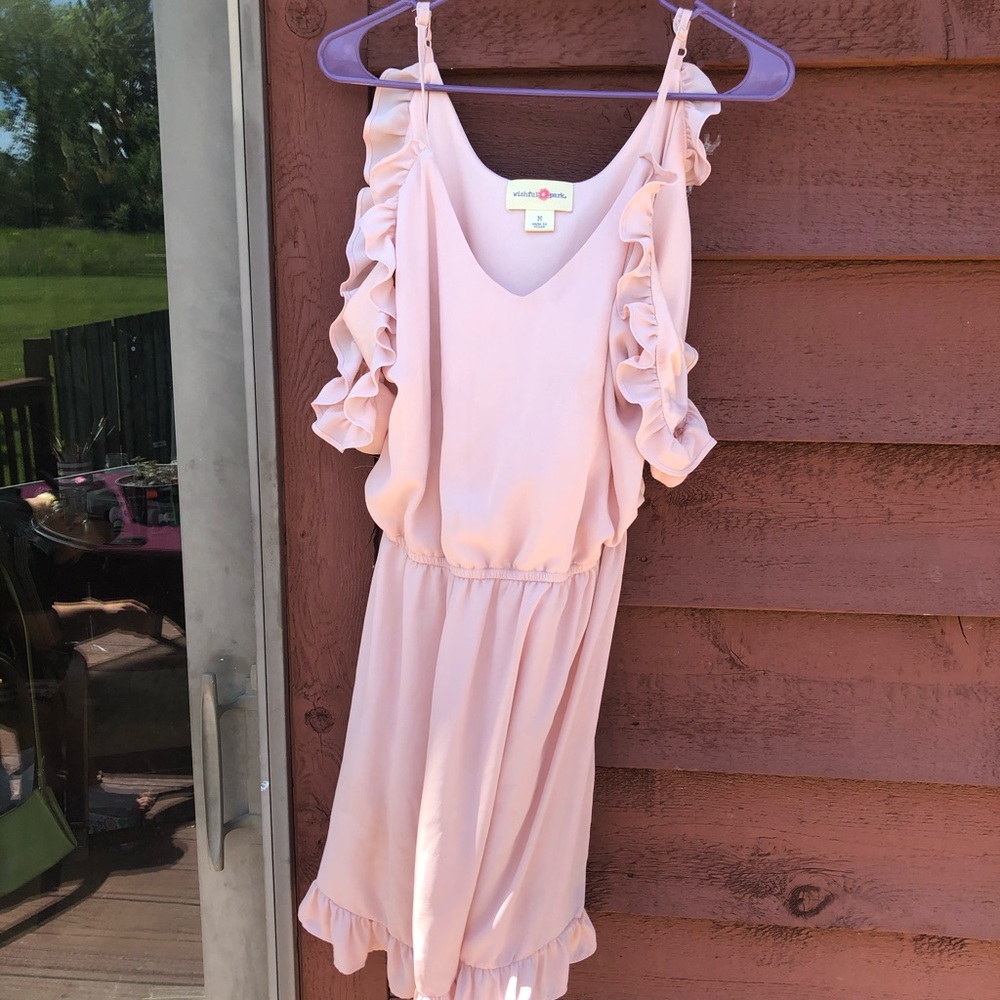 Dress Pale Pink cold  shoulder dress Wishful